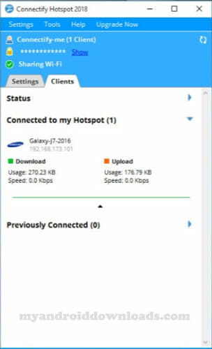 اسماء الاجهزة المتصلة ببرنامج Connectify Hotspot بث وايرلس للاب توب