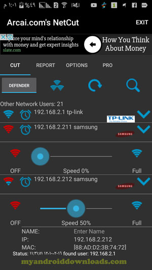 امكانية قطع الانترنت او التحكم بقوة الاتصال netcut للاندرويد تحميل برنامج نت كت للموبايل - تحميل برنامج نت كت للاندرويد