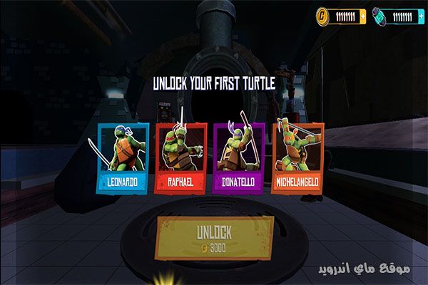 طريقة اللعب في لعبة المطاردة على السطوح Ninja Turtles مجانا للاندرويد