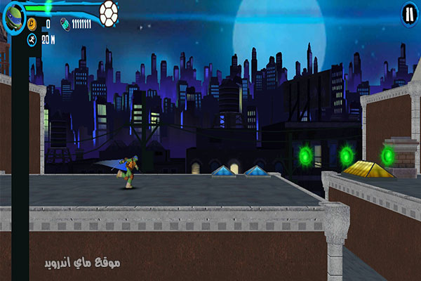 اجمع كرات الطاقة وحارب الاعداء في tmnt rooftop run مجانا اخر اصدار