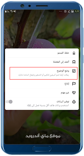 اختيار وضع الوضوح في تحديث تيك توك لايت 2025