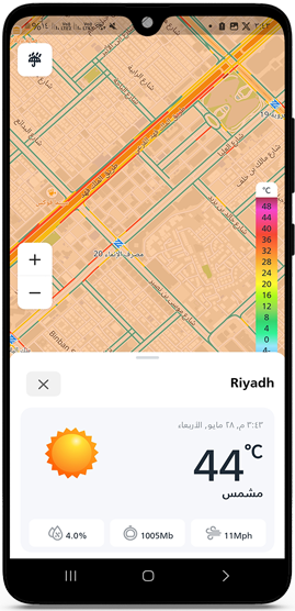 عرض درجات الحرارة في + balady