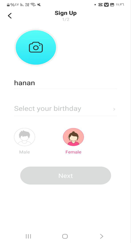 ادخال البيانات الشخصية بعد تنزيل Yeetalk app