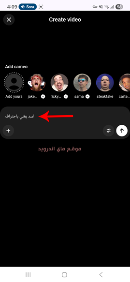 ادخل النص في المسكيل المخصص له في سورا