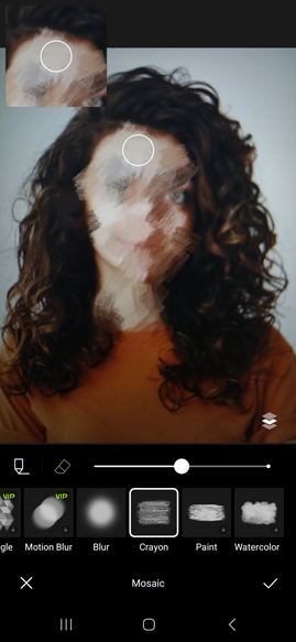تغبيش الوجه في تطبيق Hypic
