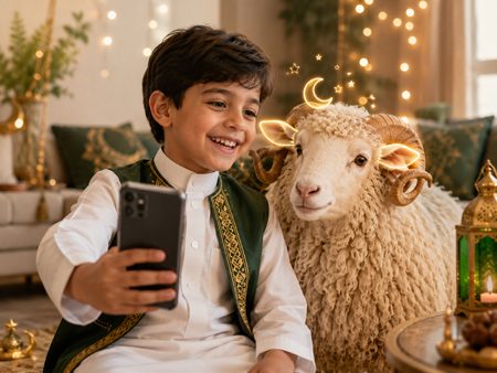 التصوير مع خروف العيد 