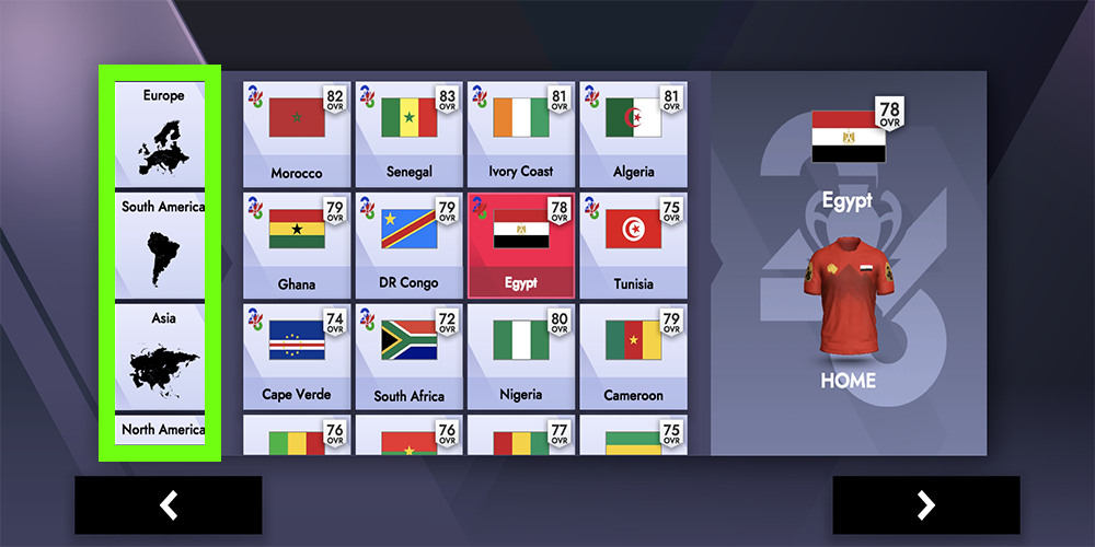 اختر الفريق أو المنتخب المناسب في لعبة Football League 2026