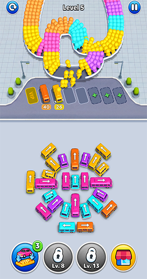 نظام الألوان في Bus Traffic Fever