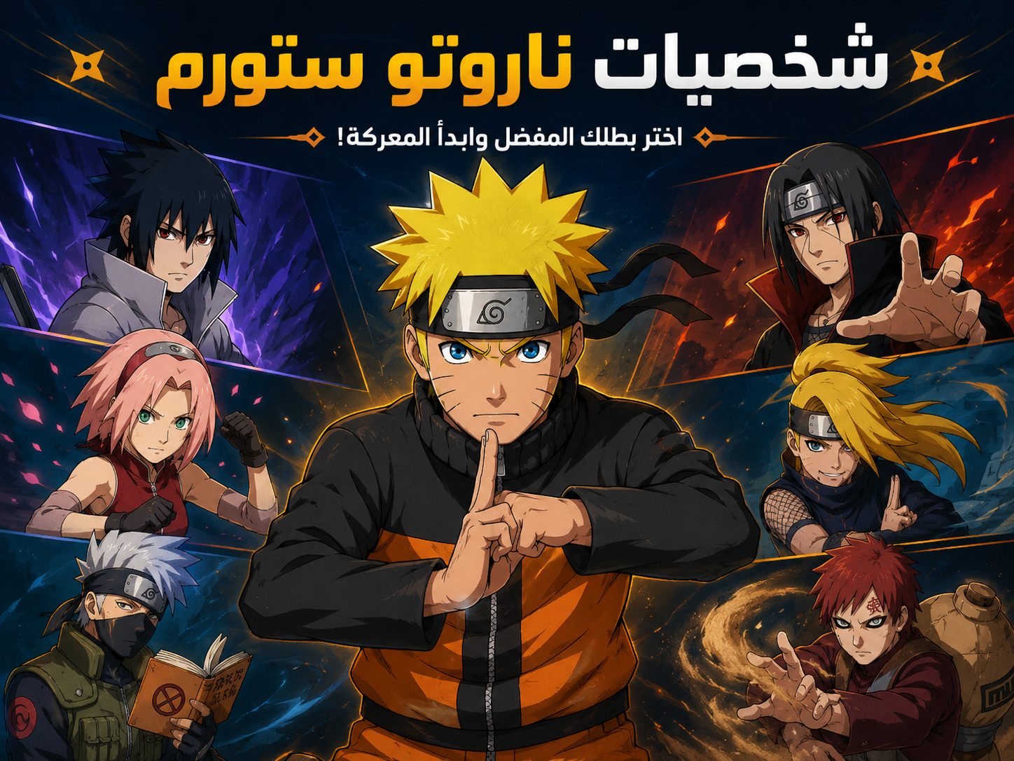 من هي اشهر شخصيات في لعبة ناروتو ستورم؟