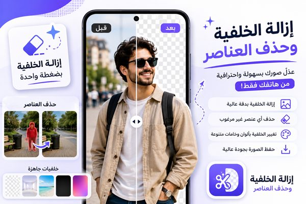 خيارات عديدة لتعديل الصور في برنامج مسح خلفية الصور للاندرويد 