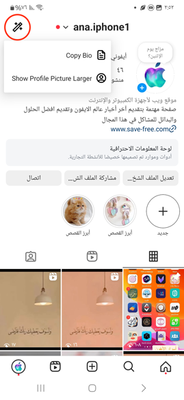 نسخ بايو انستا بسهولة في هونيستا النسخة الخفيفه