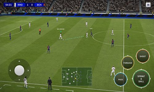 الركض والمراوغة في لعبة اي فوتبول