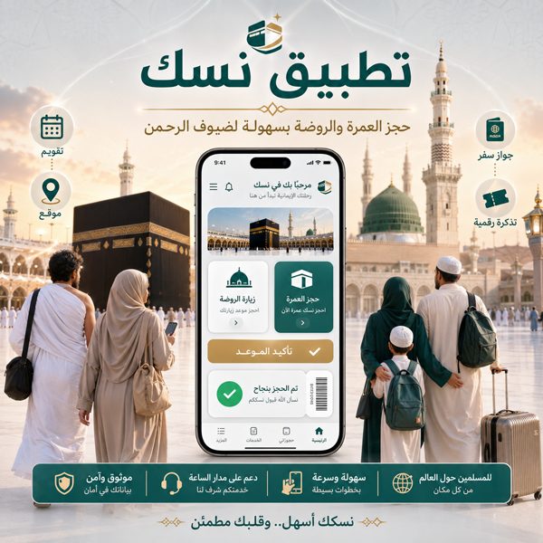 تطبيق نسك للحجاج والمعتمرين داخل السعودية وخارجها