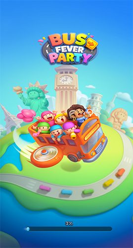 واجهة لعبة Bus Fever Party وألغاز الحافلات